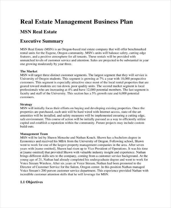 rental property management business plan