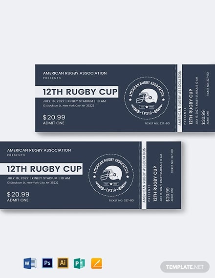 rugby ticket template