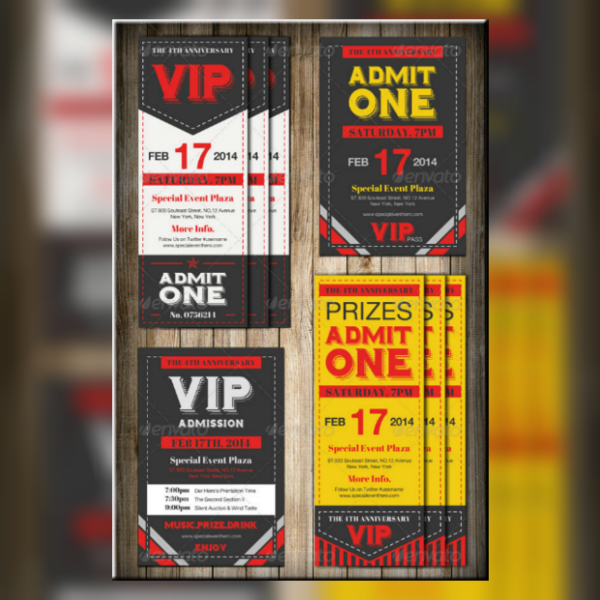 rustic vip event ticket template