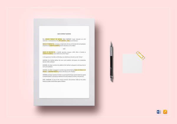 sales contract template