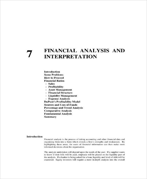 sample business financial analysis