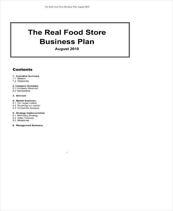 4  Convenience Store Business Plan Templates PDF Word