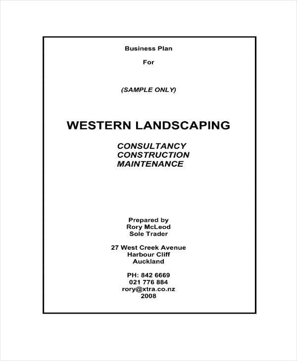 landscaping business plan pdf