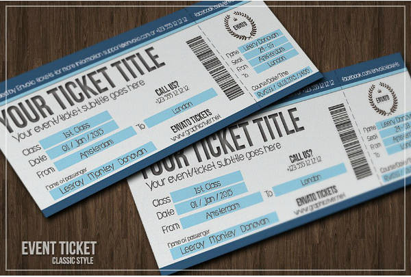 simple event ticket template