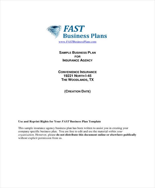 insurance brokerage business plan pdf