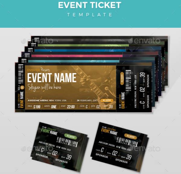 simple music event ticket template