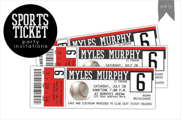 Pittsburgh Penguins Ticket Style Sports Party Invitations – Sports Invites