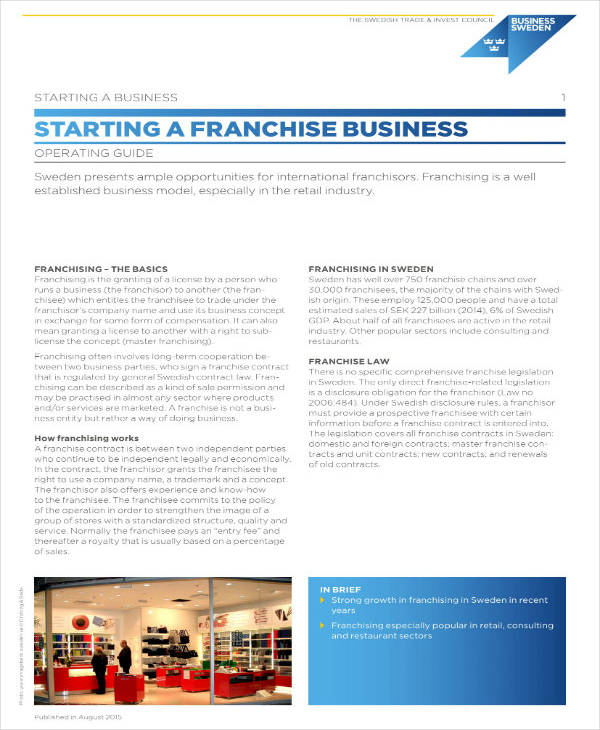 business plan franchise store