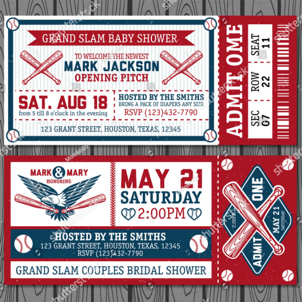 13 Baseball Event Ticket Designs Templates PSD AI DOC Pages 