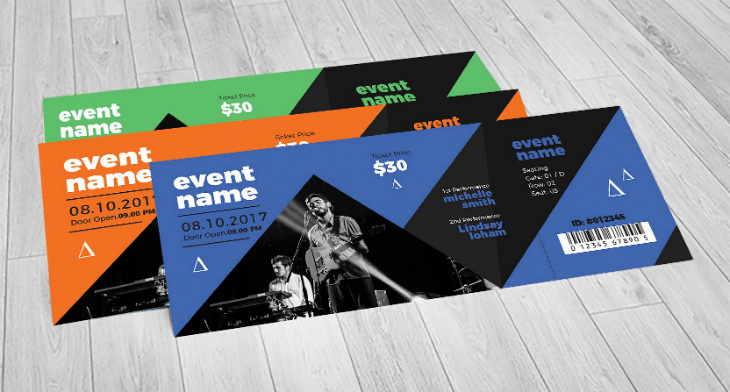 event ticket graphic design