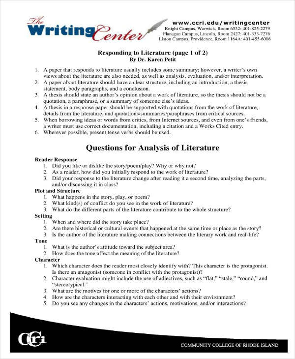 literary analysis essay outline pdf