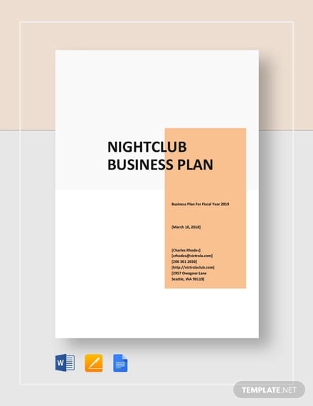 small nightclub business plan pdf