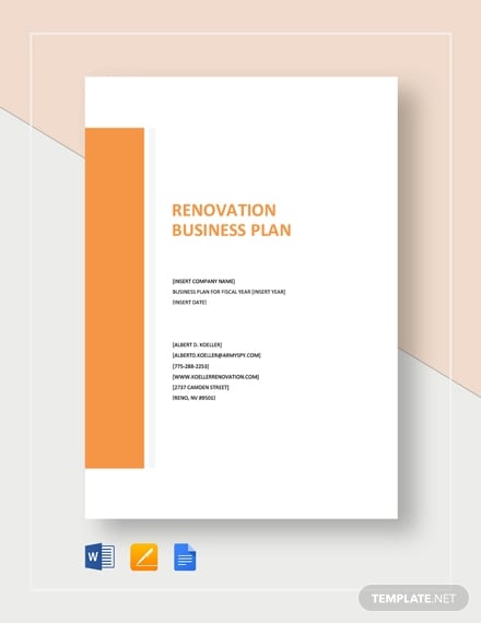 renovation in business plan