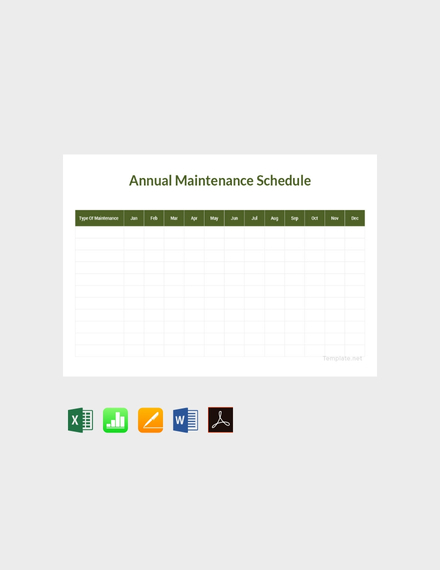 Annual Maintenance Schedule Template
