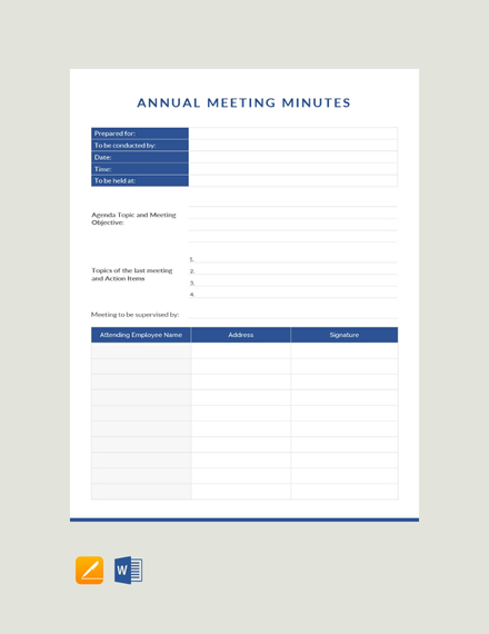 Annual Meeting Minutes Example