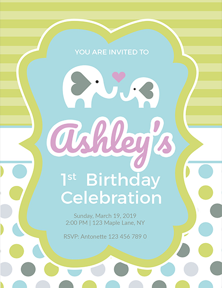 baby firsts birthday invitation template