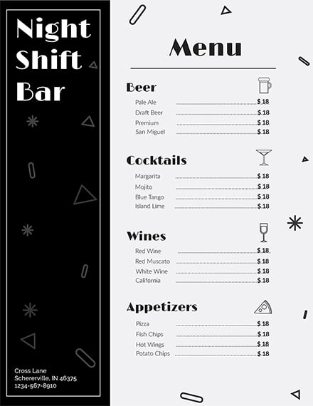 bar-menu-template