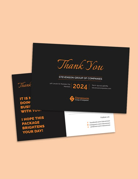 business thank you postcard template