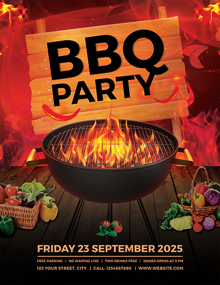 creative barbecue party flyer template