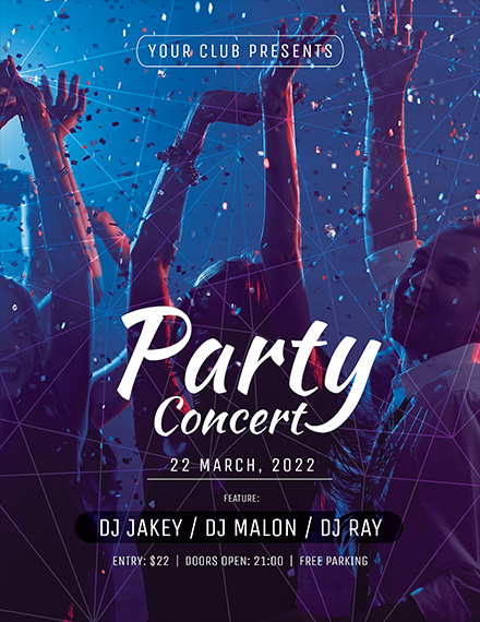 dj party concert flyer template