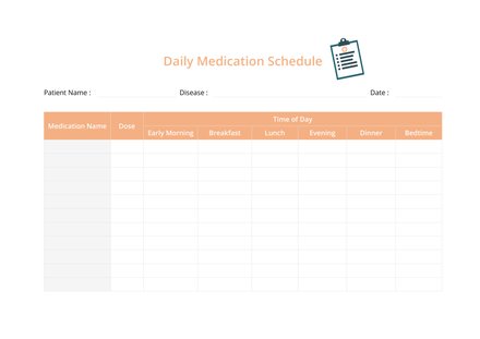 Daily Medication Schedule Template