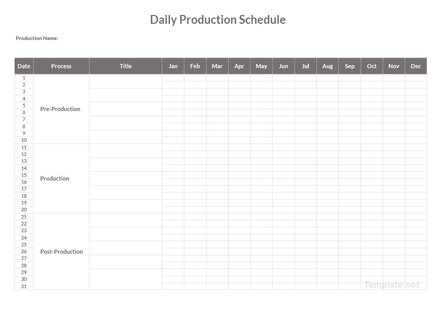 Daily Production Schedule Template