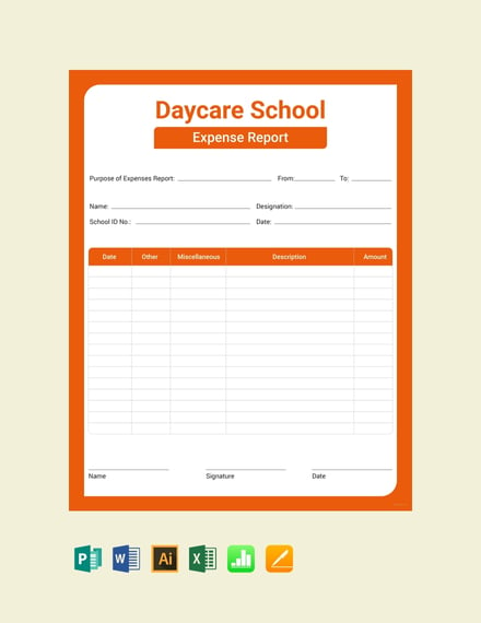daycare expense report template