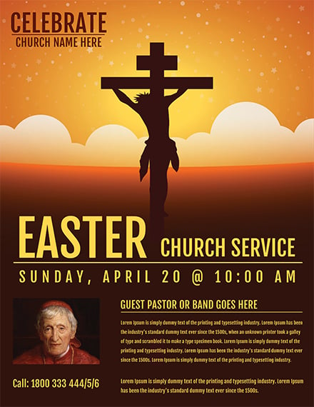 easter church service flyer template