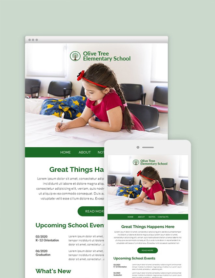 elementary email newsletter template