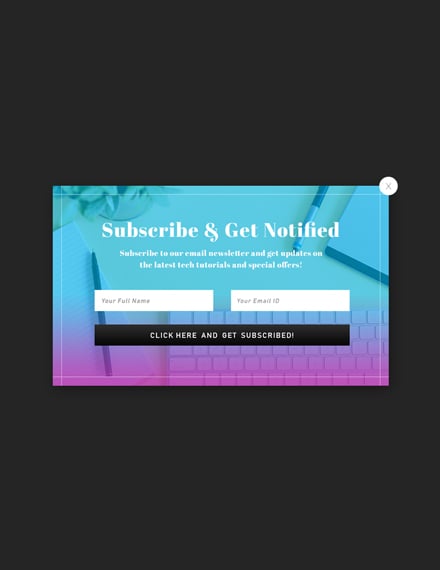 email subscription pop up template
