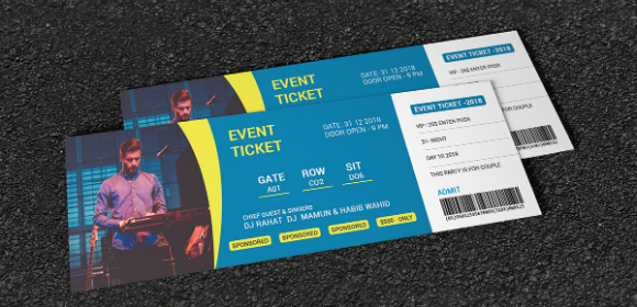event ticket template illustrator
