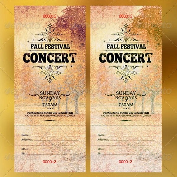 fall festival concert ticket template