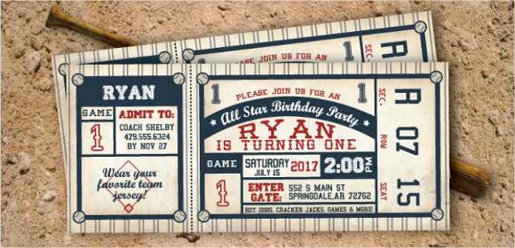 Classic Baseball Raffle Ticket Template – Sports Invites