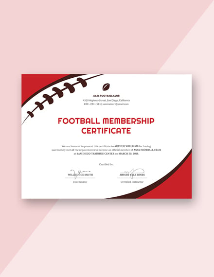 football certificate m1x