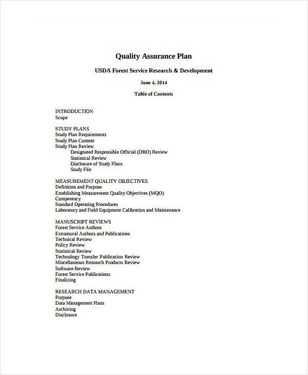 10 Laboratory Quality Assurance Plan Templates Pdf Doc