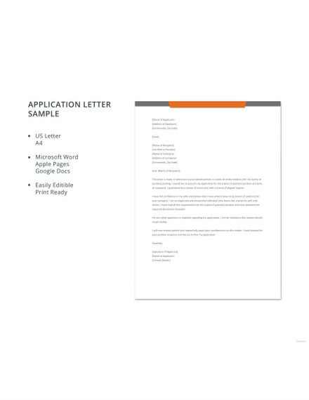 free application letter sample