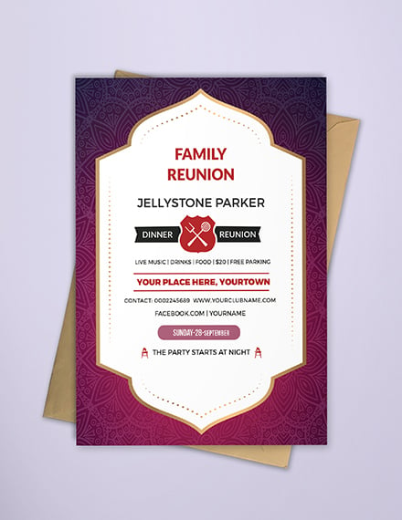 free family dinner reunion invitation template