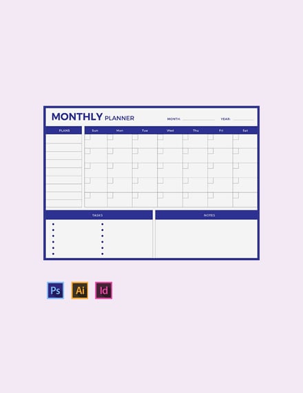 free monthly planner template