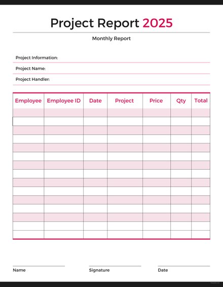 Free Project Report Template