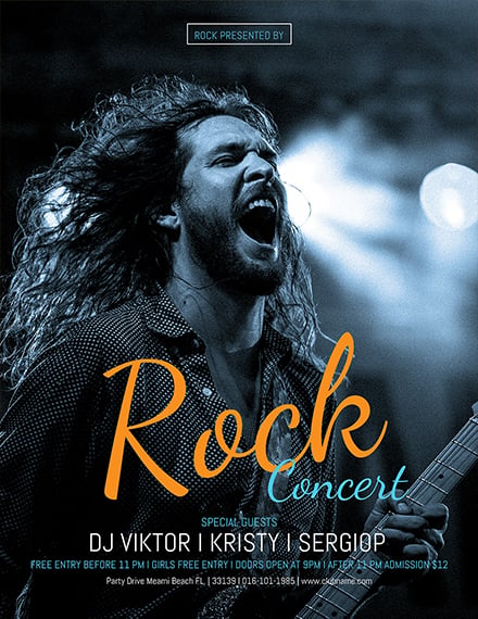 free rock concert flyer template 1x