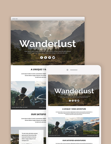 free travel email newsletter template