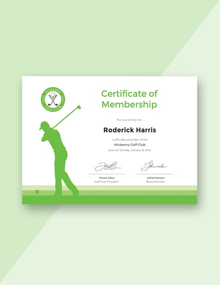 golf club membership certificate m1x