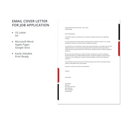 job application email cover letter template