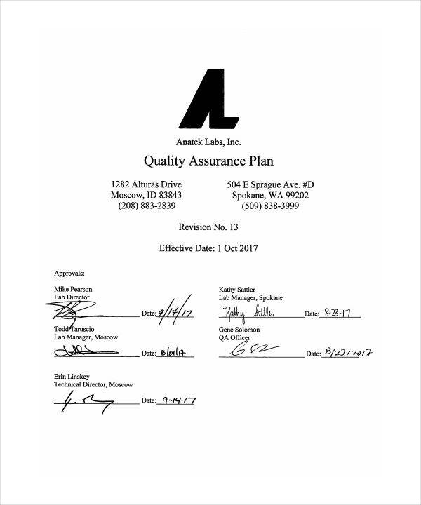 10+ Laboratory Quality Assurance Plan Templates PDF, DOC