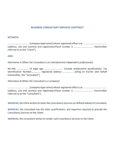 marketing consultant contract example