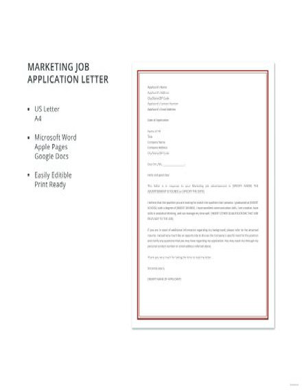 10+ Job Application Letter Templates