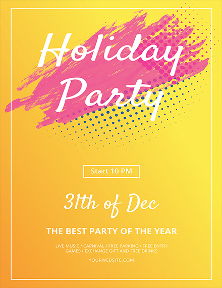 Minimal Holiday Party Flyer Template