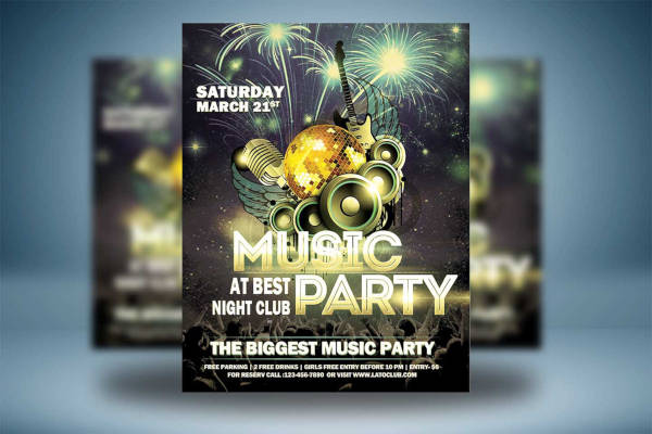 music party flyer example