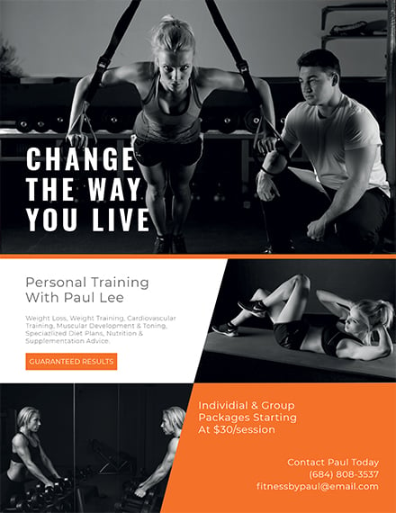 personal trainer flyer template