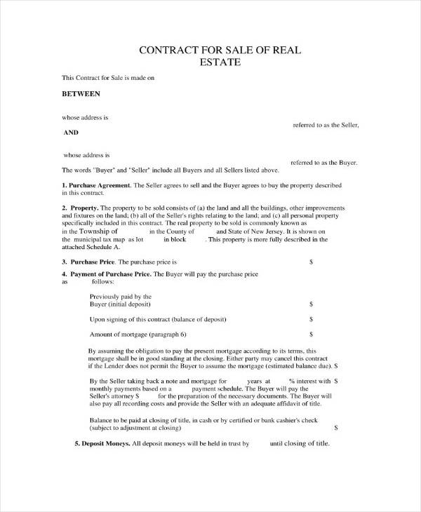 property-purchase-contract-template